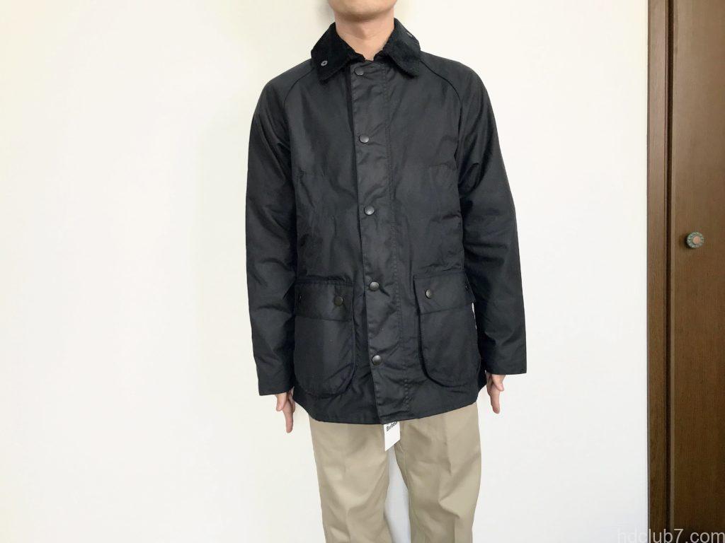 barbour bedale sl 36 ネイビー柄デザイン無地 - ブルゾン