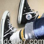 コンバースのオールスターハイカットをローカットに改造