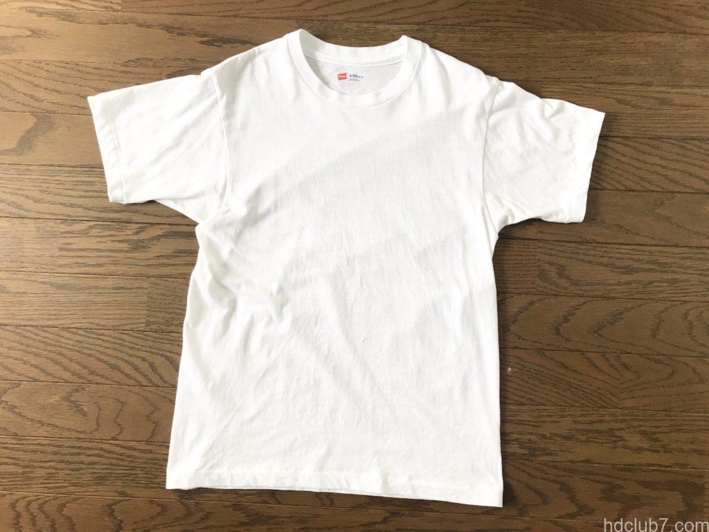 10回着用したヘインズの青パックT