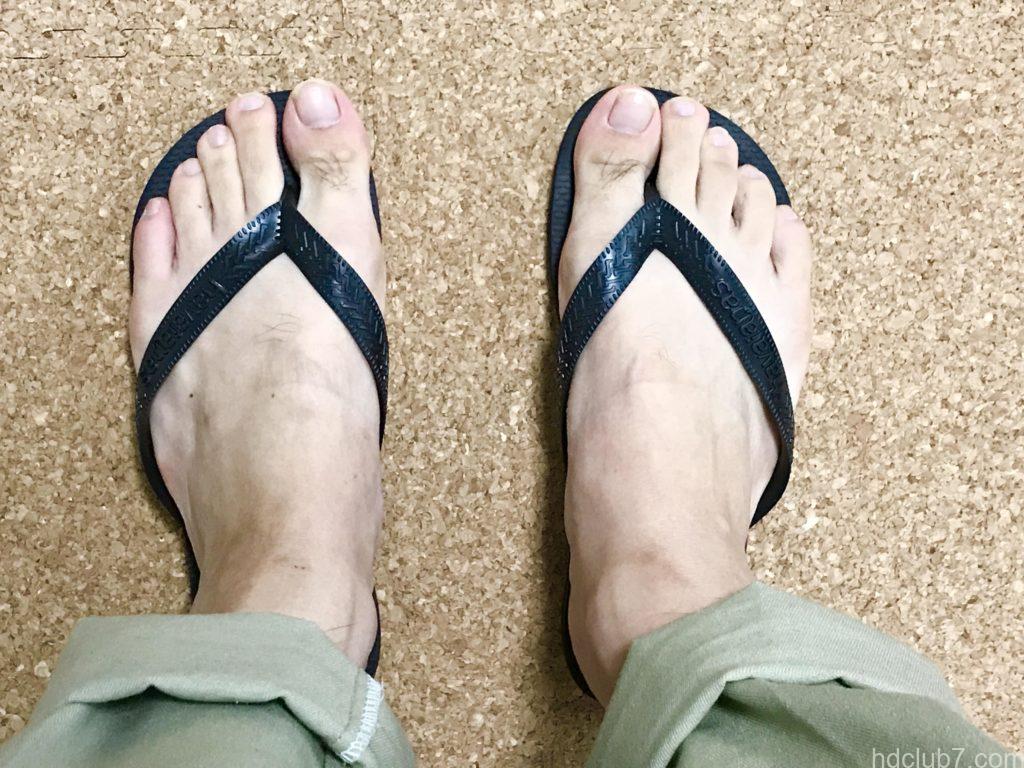 ハワイアナスのビーチサンダルのサイズ感