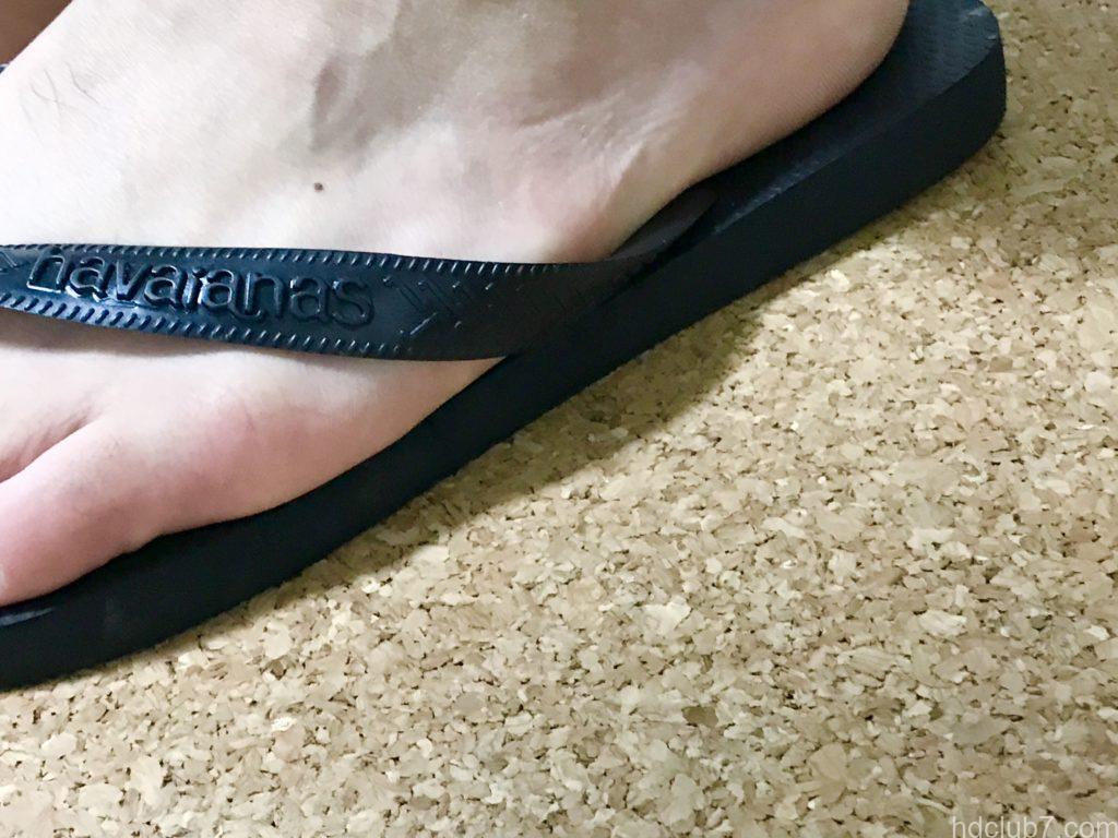 ハワイアナスのビーチサンダルのサイズ感