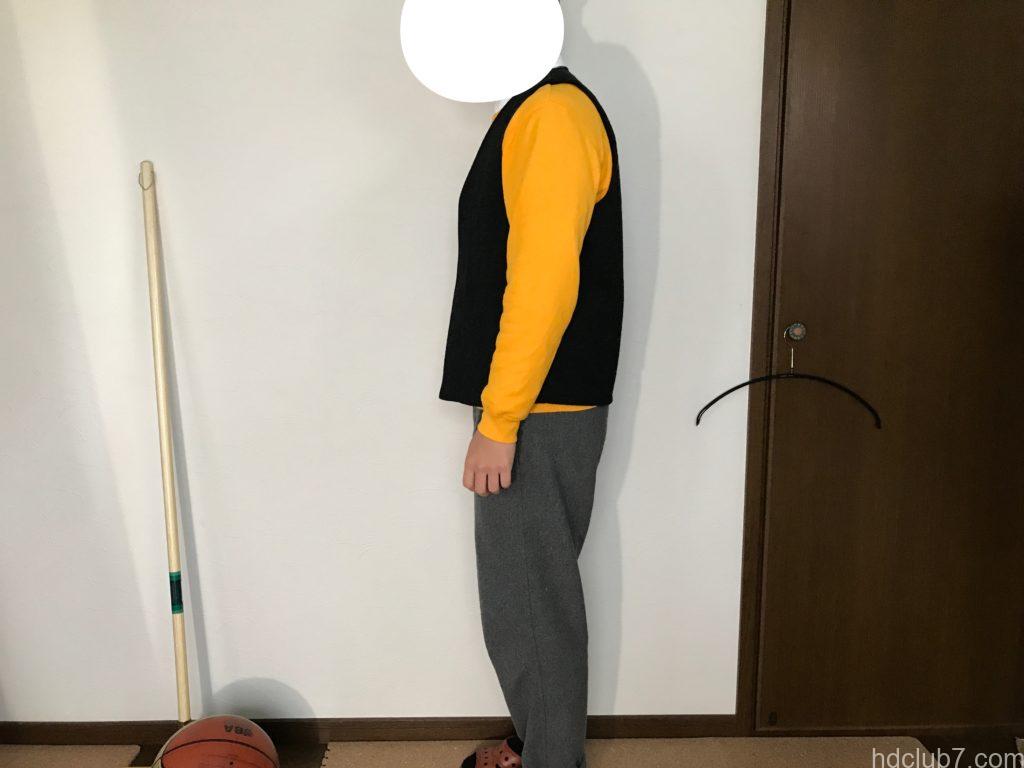 新品のフィルソンのマッキーノウールベスト(XSサイズ)を163cmの男が着たサイズ感
