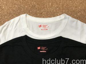 ヘインズのパックTシャツジャパンの新品と着古したものが並んでいる