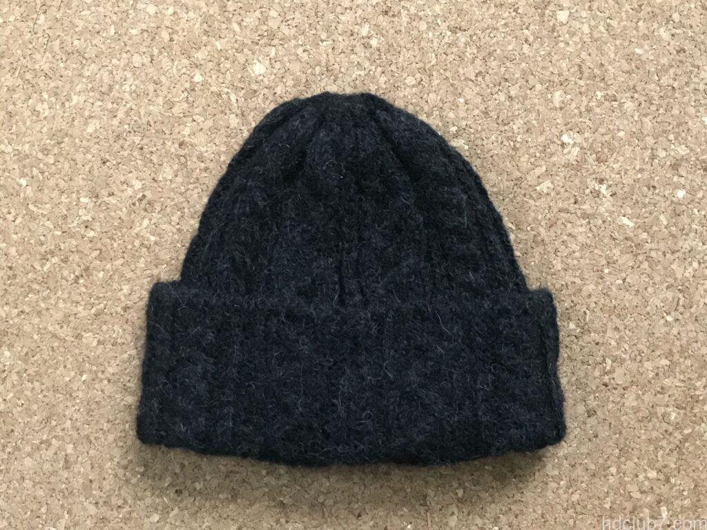 洗濯乾燥後のハイランド2000のアルパカのニット帽