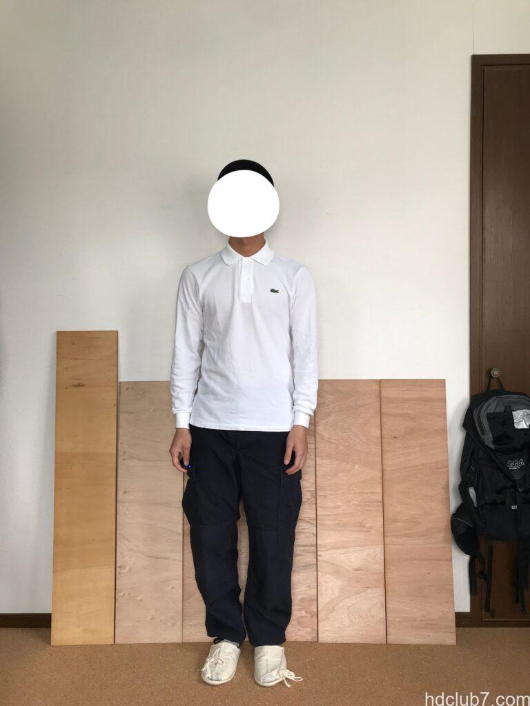 プロッパーのBDUカーゴパンツのネイビーのドローコードを絞って穿いた人