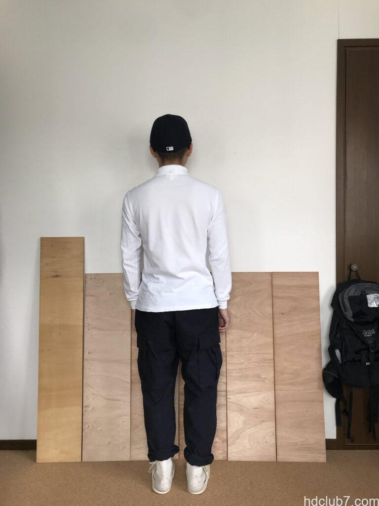 プロッパーのBDUカーゴパンツのネイビーをロールアップして穿いた人