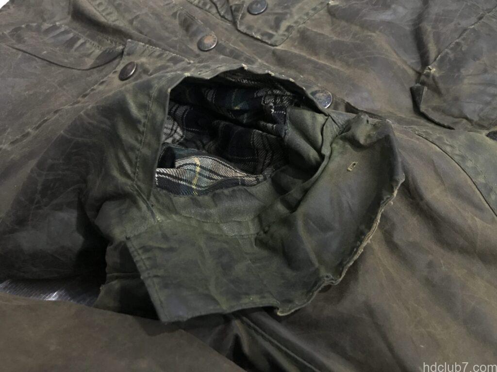 ビンテージビデイルの胸のフラップポケットの内部