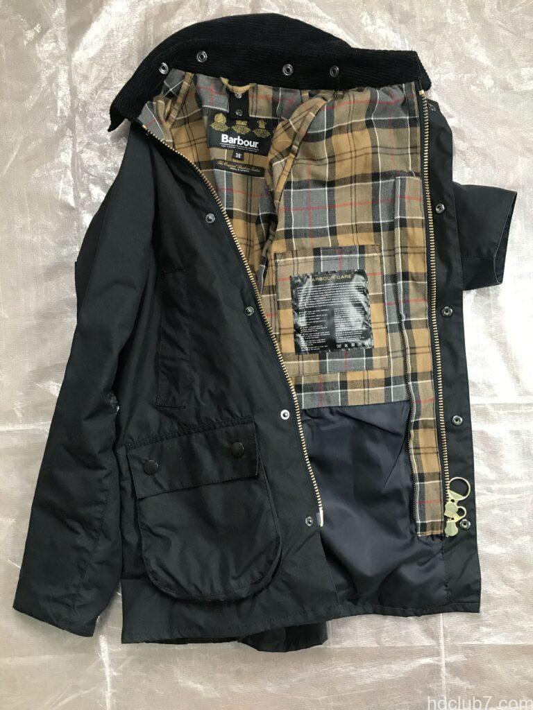 バブアーの現行ビデイルSLの裏地