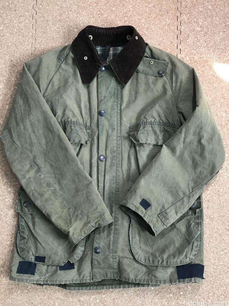 端切れで修理されたヴィンテージバブアー