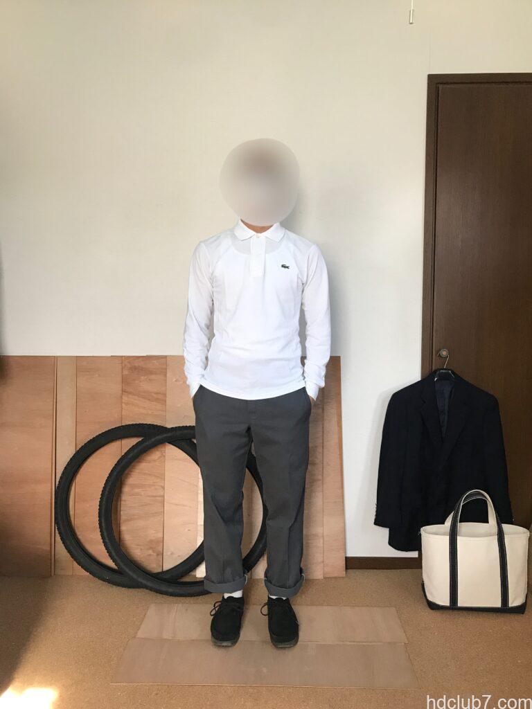 ラコステの長袖ポロシャツL1312のサイズ感と縮み【163cm/60kg/2 