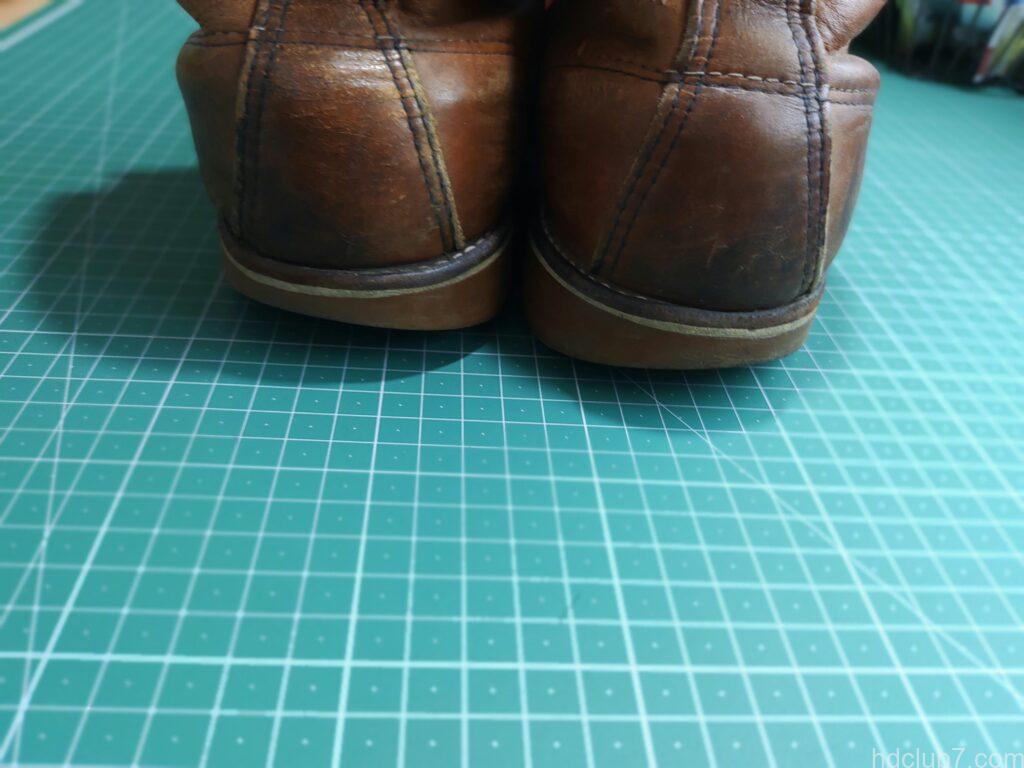 レッドウィングのアイリッシュセッター、875のかかとのすり減り