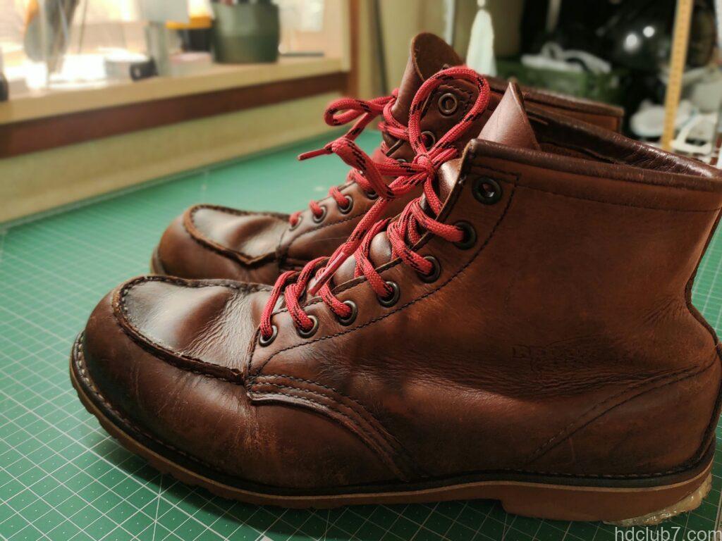 手入れ後のレッドウィングのアイリッシュセッター、875